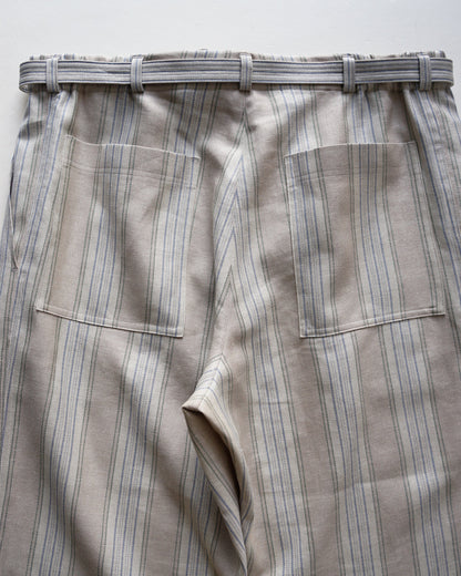 Cale　LINEN WOOL SILK STRIPE EASY PANTS