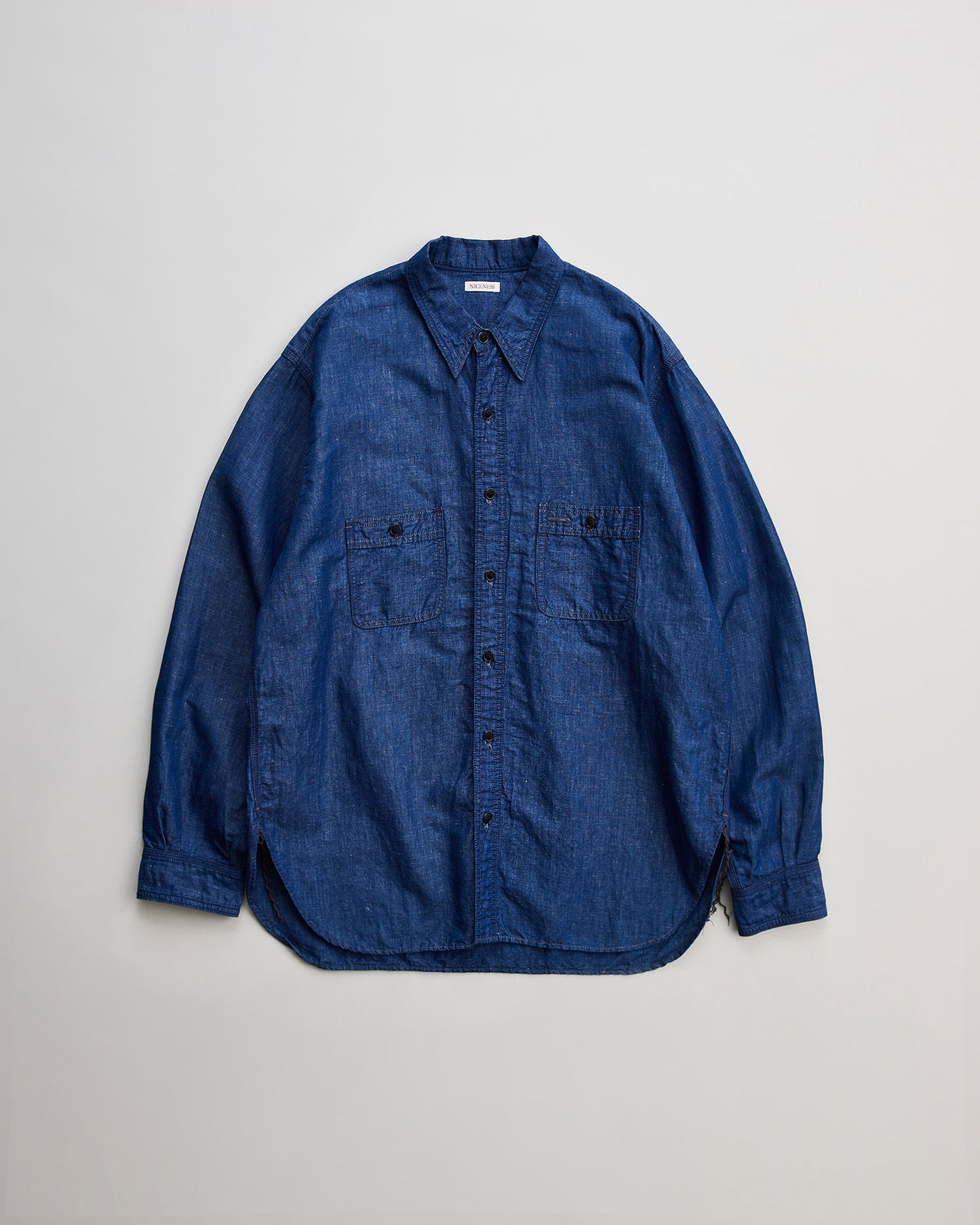 NICENESS　ナイスネス　CHAMBRAY WORK SHIRT MOLINA　シャンブレーワークシャツ　INDIGO 正面
