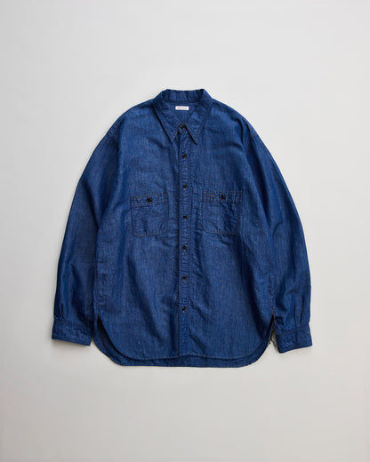NICENESS　ナイスネス　CHAMBRAY WORK SHIRT MOLINA　シャンブレーワークシャツ　INDIGO 正面