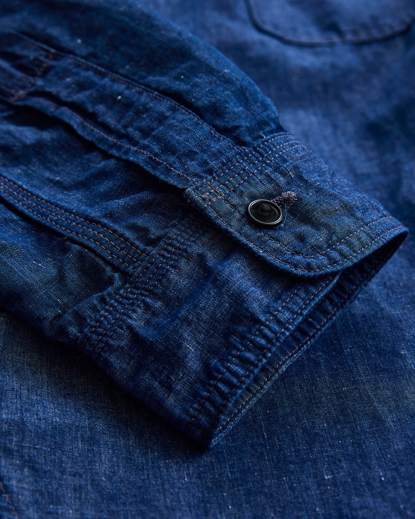 NICENESS　ナイスネス　CHAMBRAY WORK SHIRT MOLINA　シャンブレーワークシャツ　INDIGO カフス部分