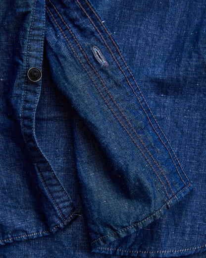 NICENESS　ナイスネス　CHAMBRAY WORK SHIRT MOLINA　シャンブレーワークシャツ　INDIGO 前立て裏側