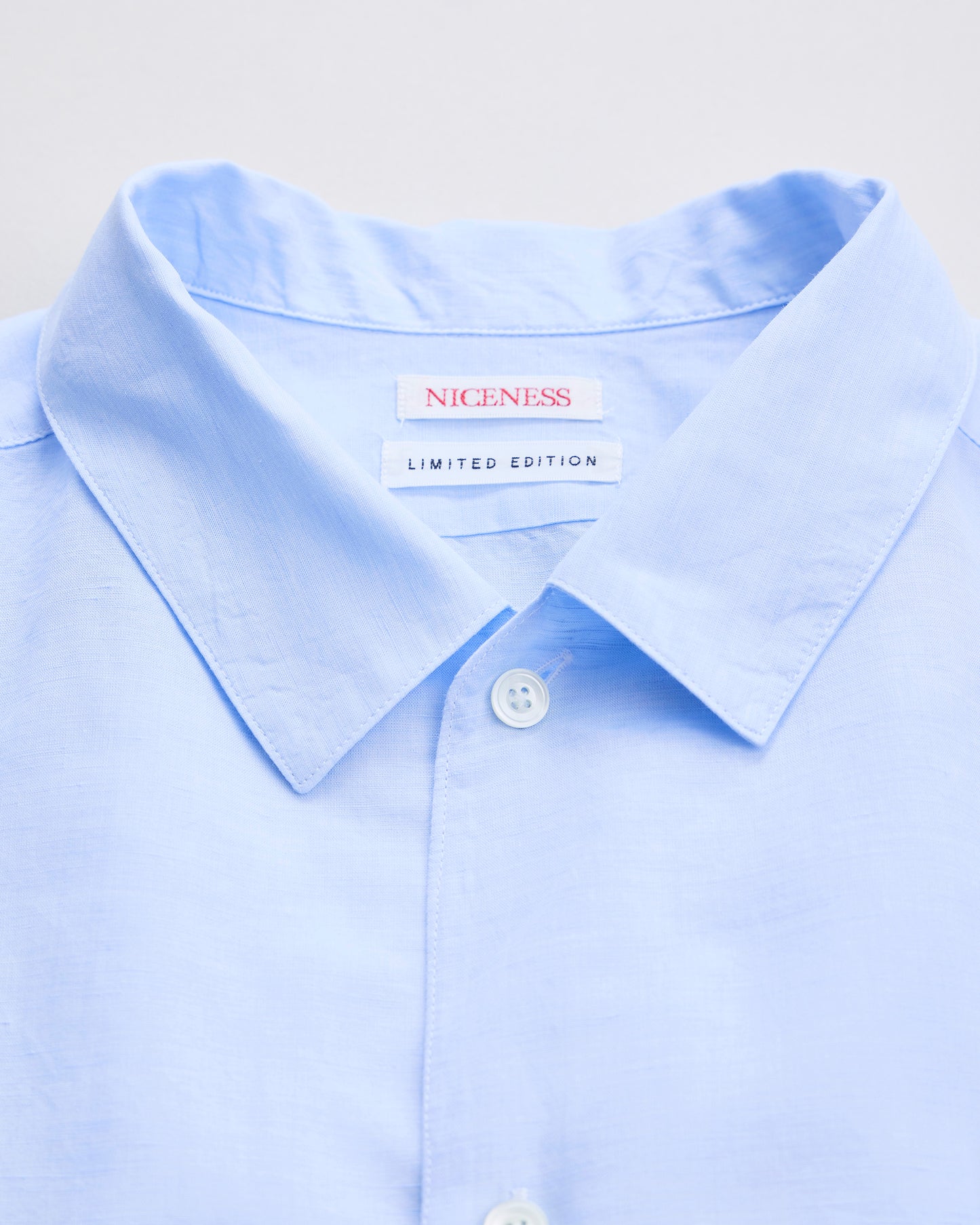 NICENESS　デットストック　シャツ　襟元　ネームタグ