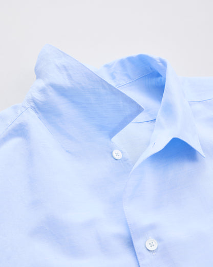 デットストック  ライトブルー　シャツ　襟デザイン