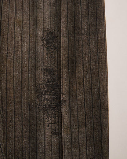 NICENESS　PRINTED STRIPE RESIZED TROUSERS  N.DICKENS。ストライプとダメージプリント