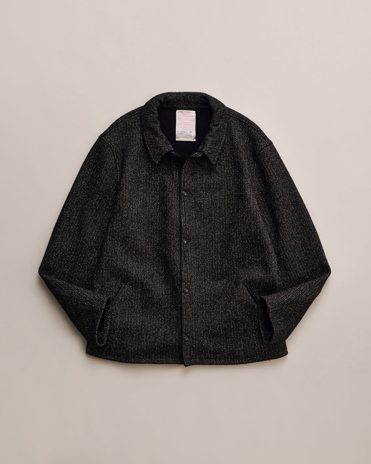 NICENESS　KASURI YARN KNITTED HARBOR JACKET  BATT。正面から見た全体像。