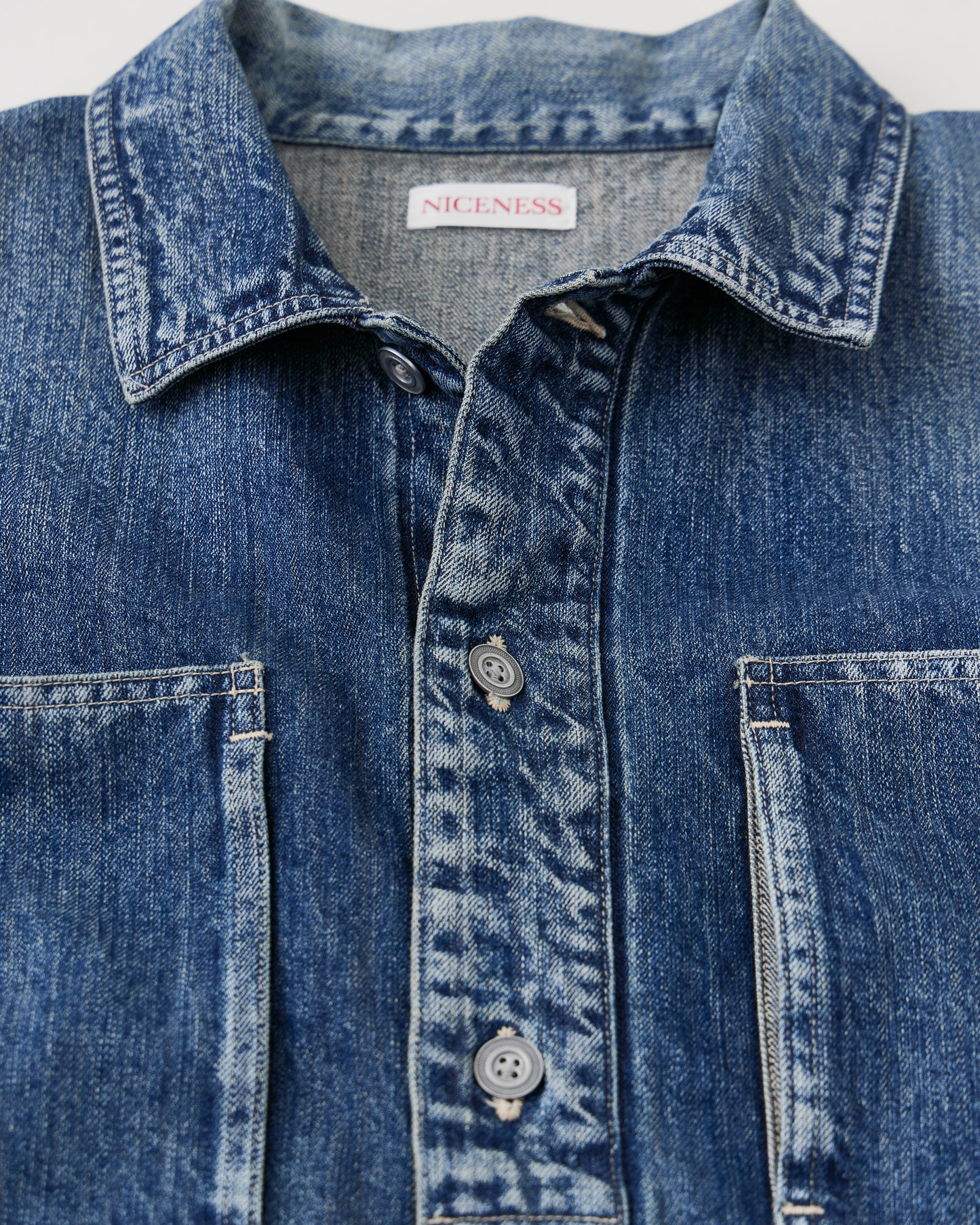 NICENESS　DISTRESSED DENIM JACKET  I.COXON
