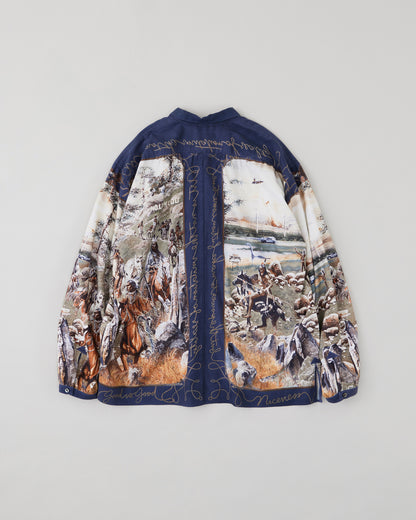 NICENESS　RAYON COTTON PRINTED TRUCKER SHIRT  NUMAN