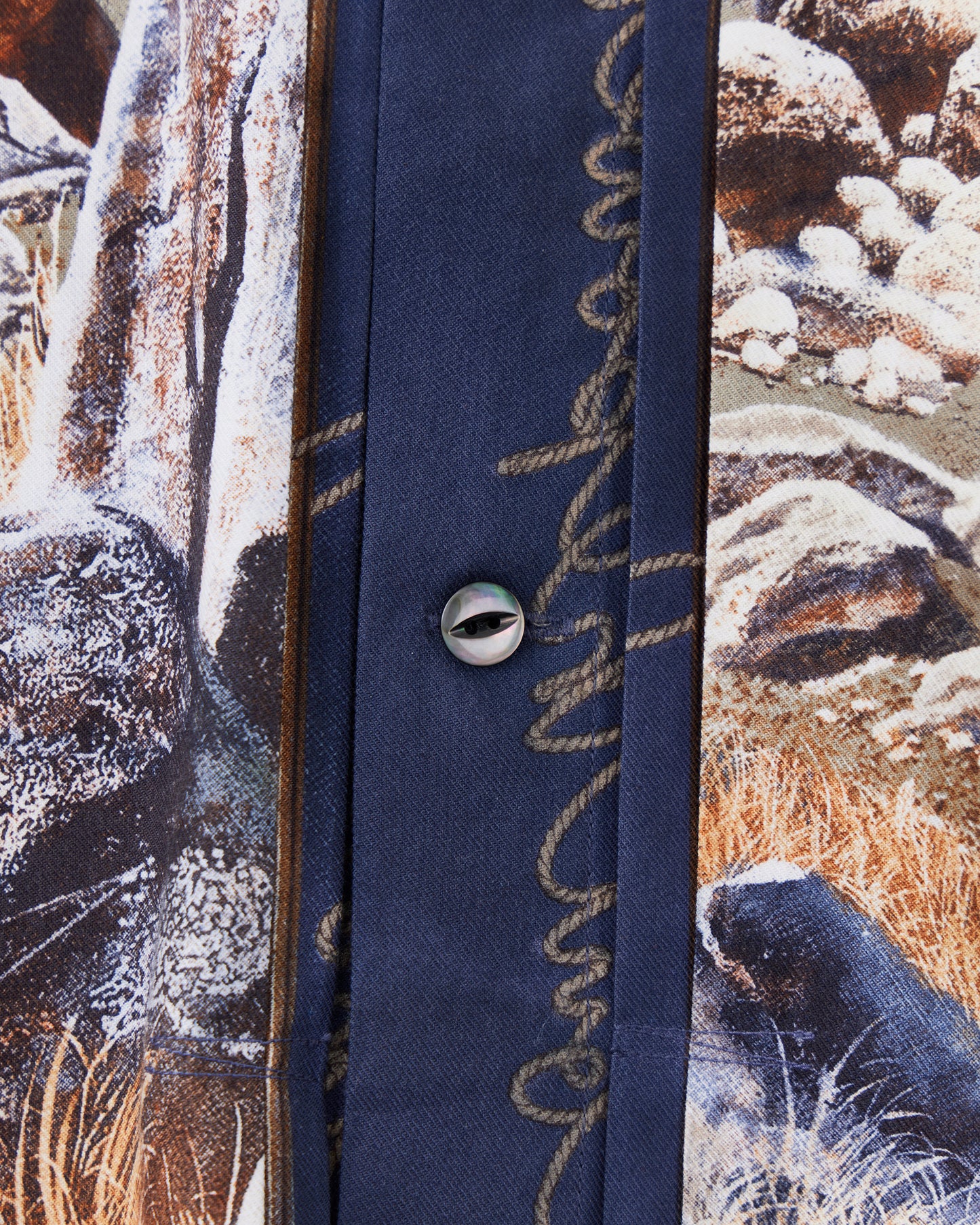 NICENESS　RAYON COTTON PRINTED TRUCKER SHIRT  NUMAN