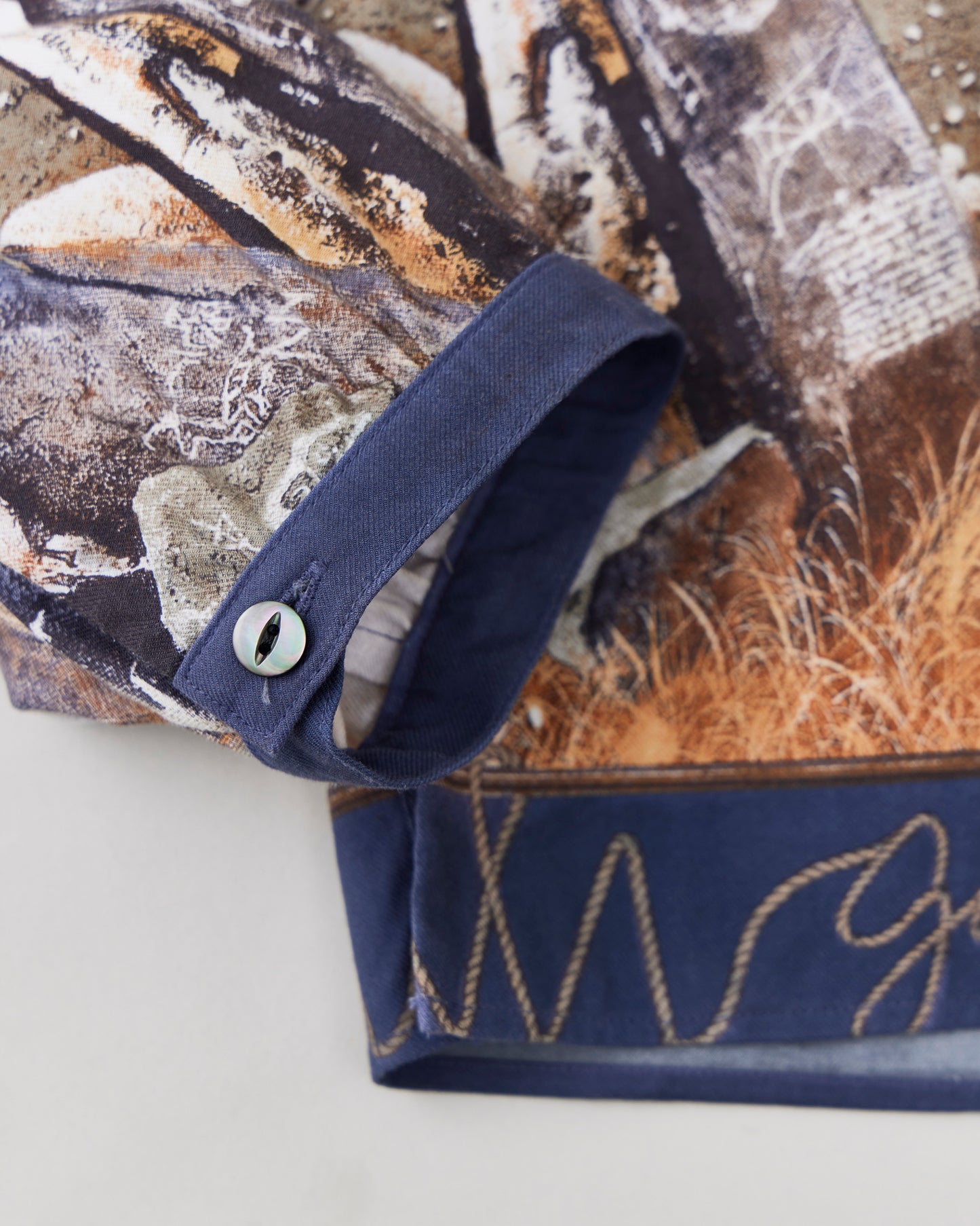 NICENESS　RAYON COTTON PRINTED TRUCKER SHIRT  NUMAN