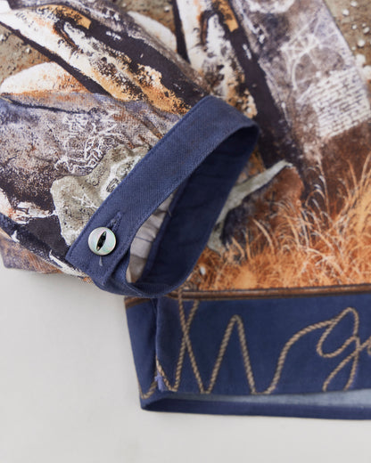 NICENESS　RAYON COTTON PRINTED TRUCKER SHIRT  NUMAN