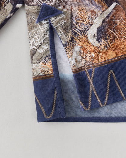 NICENESS　RAYON COTTON PRINTED TRUCKER SHIRT  NUMAN