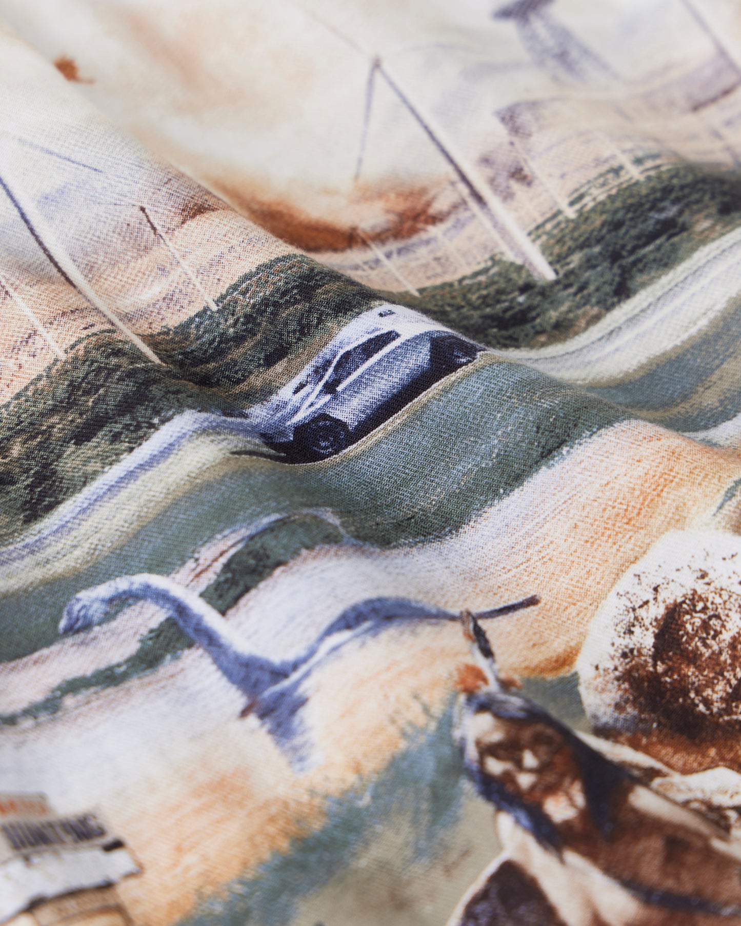 NICENESS　RAYON COTTON PRINTED TRUCKER SHIRT  NUMAN