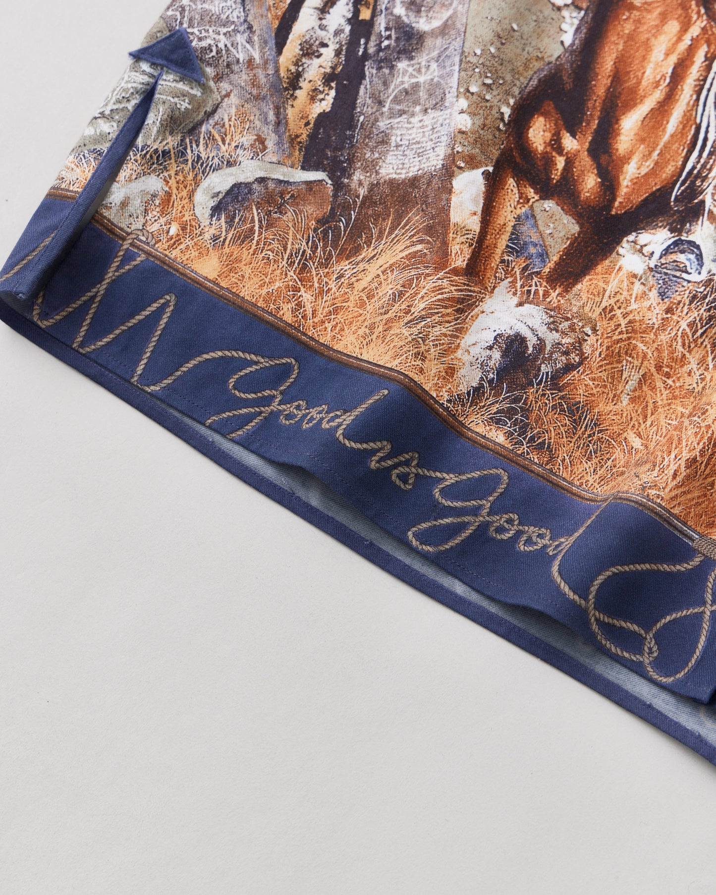 NICENESS　RAYON COTTON PRINTED TRUCKER SHIRT  NUMAN