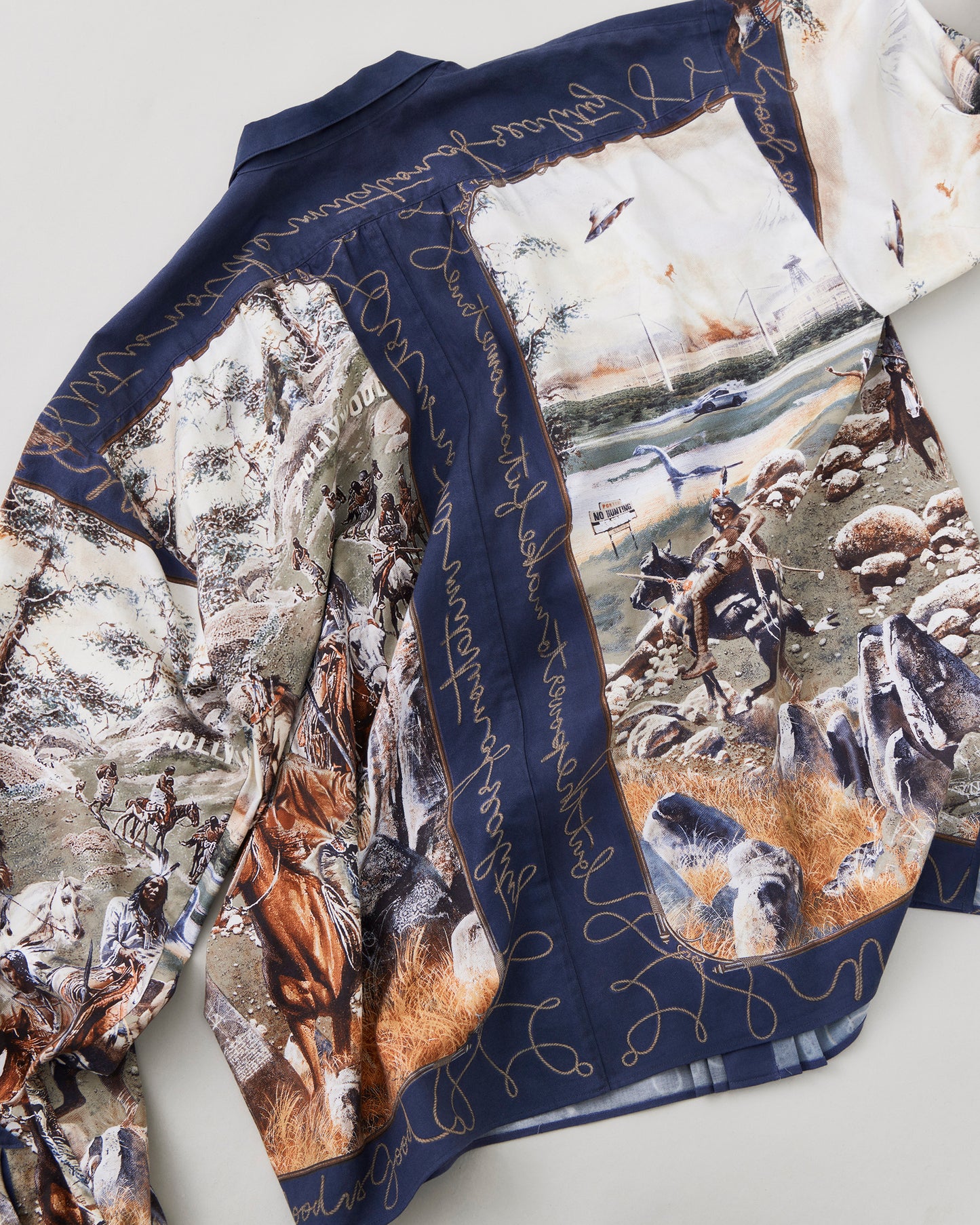 NICENESS　RAYON COTTON PRINTED TRUCKER SHIRT  NUMAN