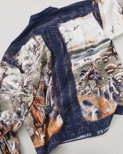 NICENESS　RAYON COTTON PRINTED TRUCKER SHIRT  NUMAN