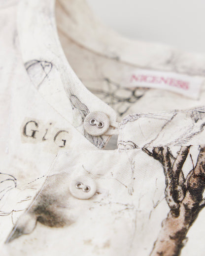 NICENESS　PRINTED NARROW COLLAR SHIRT JACKET  V.CHAD