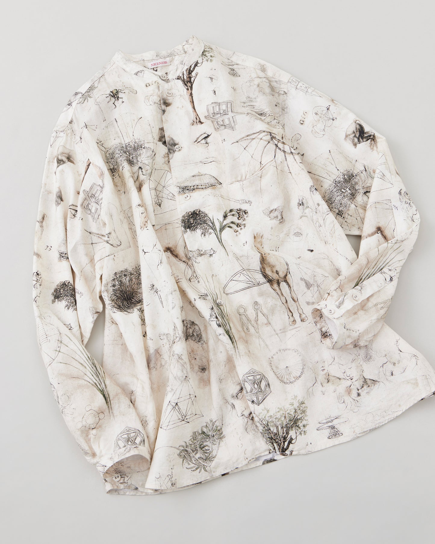 NICENESS　PRINTED NARROW COLLAR SHIRT JACKET  V.CHAD