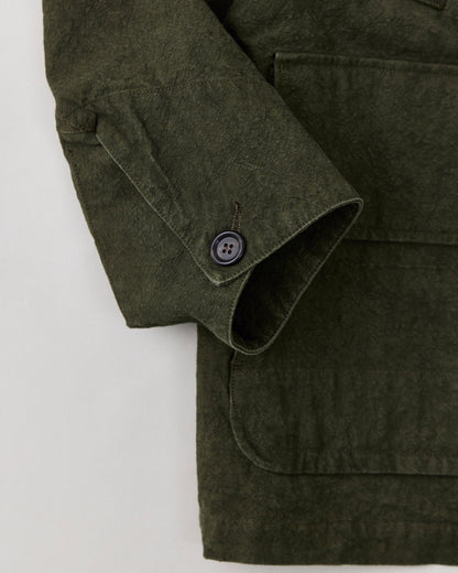 ハンティングジャケット　ダークオリーブ　袖口部分