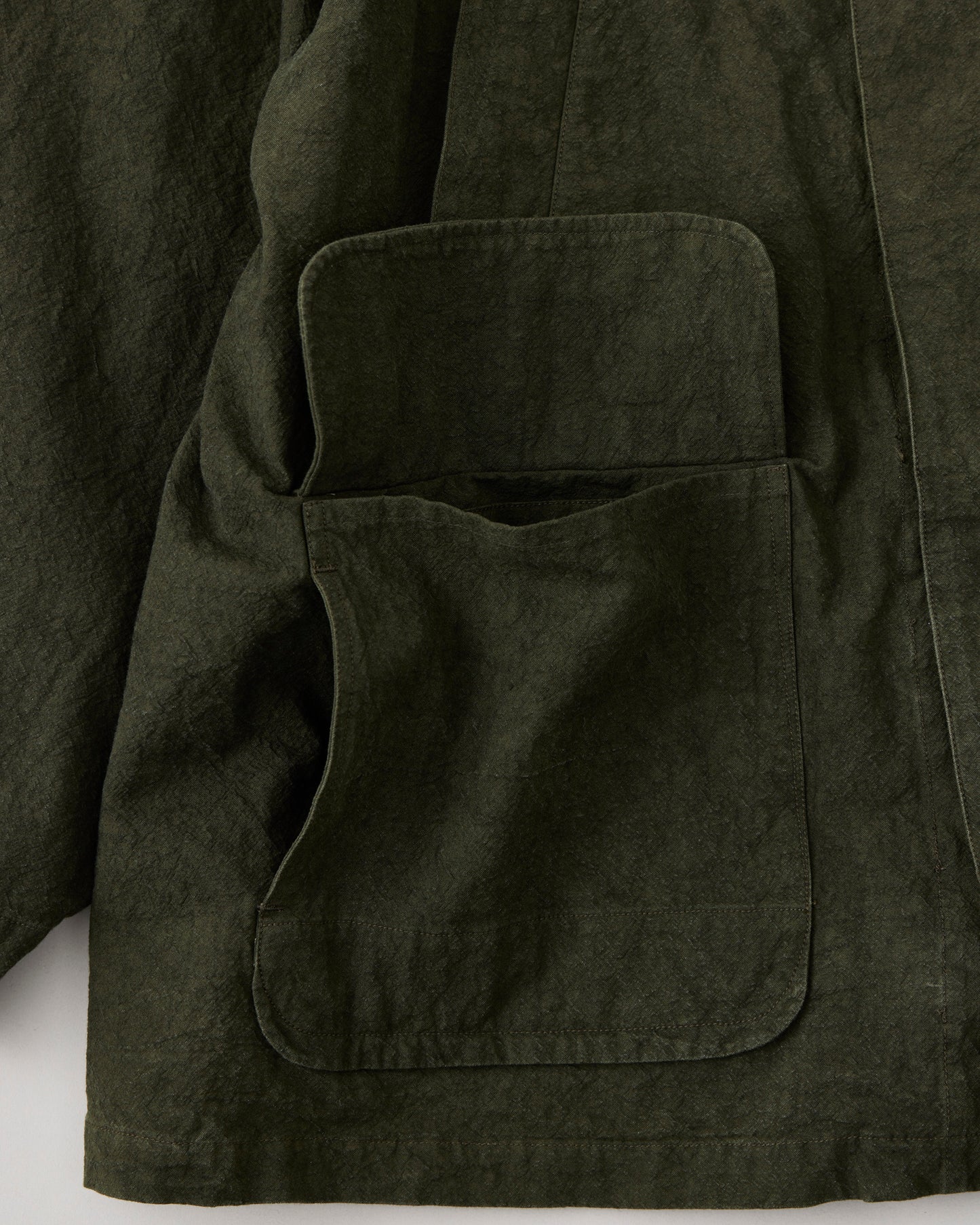 ハンティングジャケット　ダークオリーブ　ポケット部分