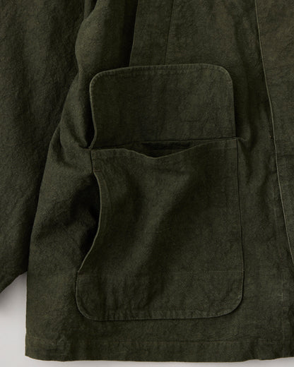 ハンティングジャケット　ダークオリーブ　ポケット部分