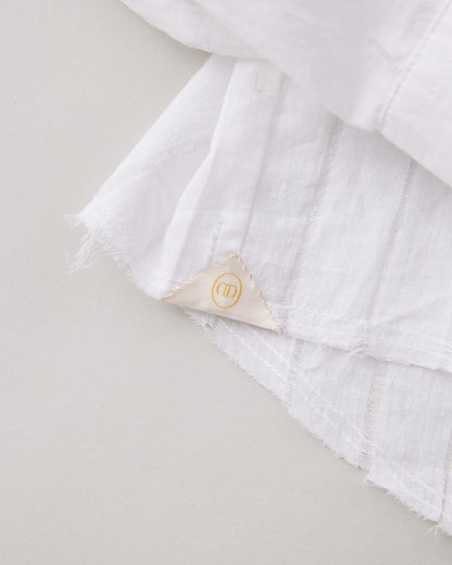 NICENESS　OPEN COLLAR SHIRT - PULL STRIPE KHADI  D.CASTELINO