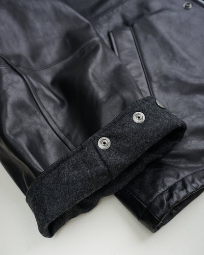 レザージャケット ディテール 袖口　裏地